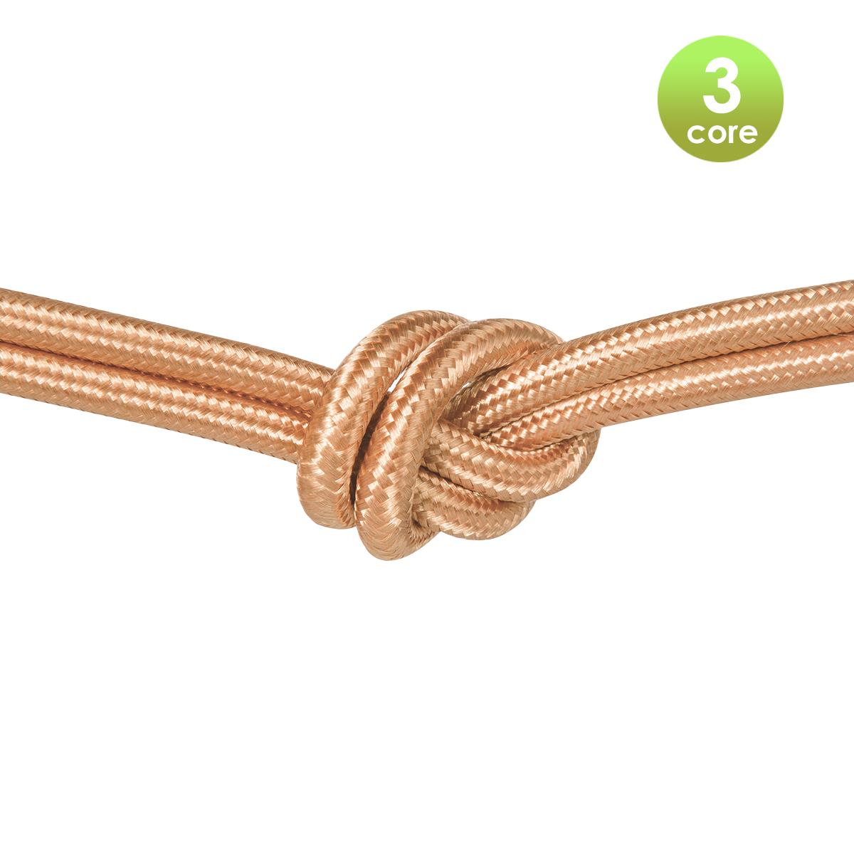 Tangla lighting - TLCB01012SV - 3c - Fabric cable 3 core - in glossy topaz